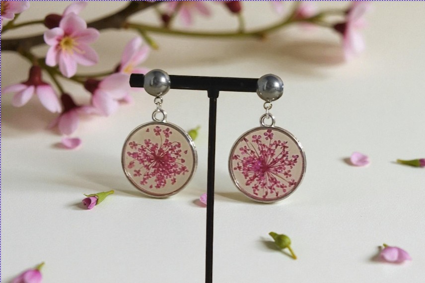 Boucles d’oreilles « Fleur Rose »