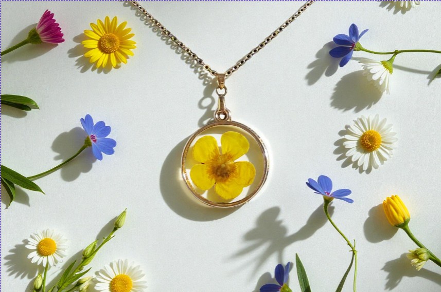 Pendentif « Fleur Jaune »
