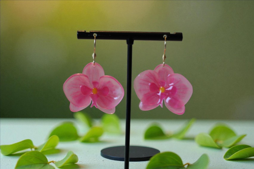 Boucles d’oreilles Orchidées – Rose