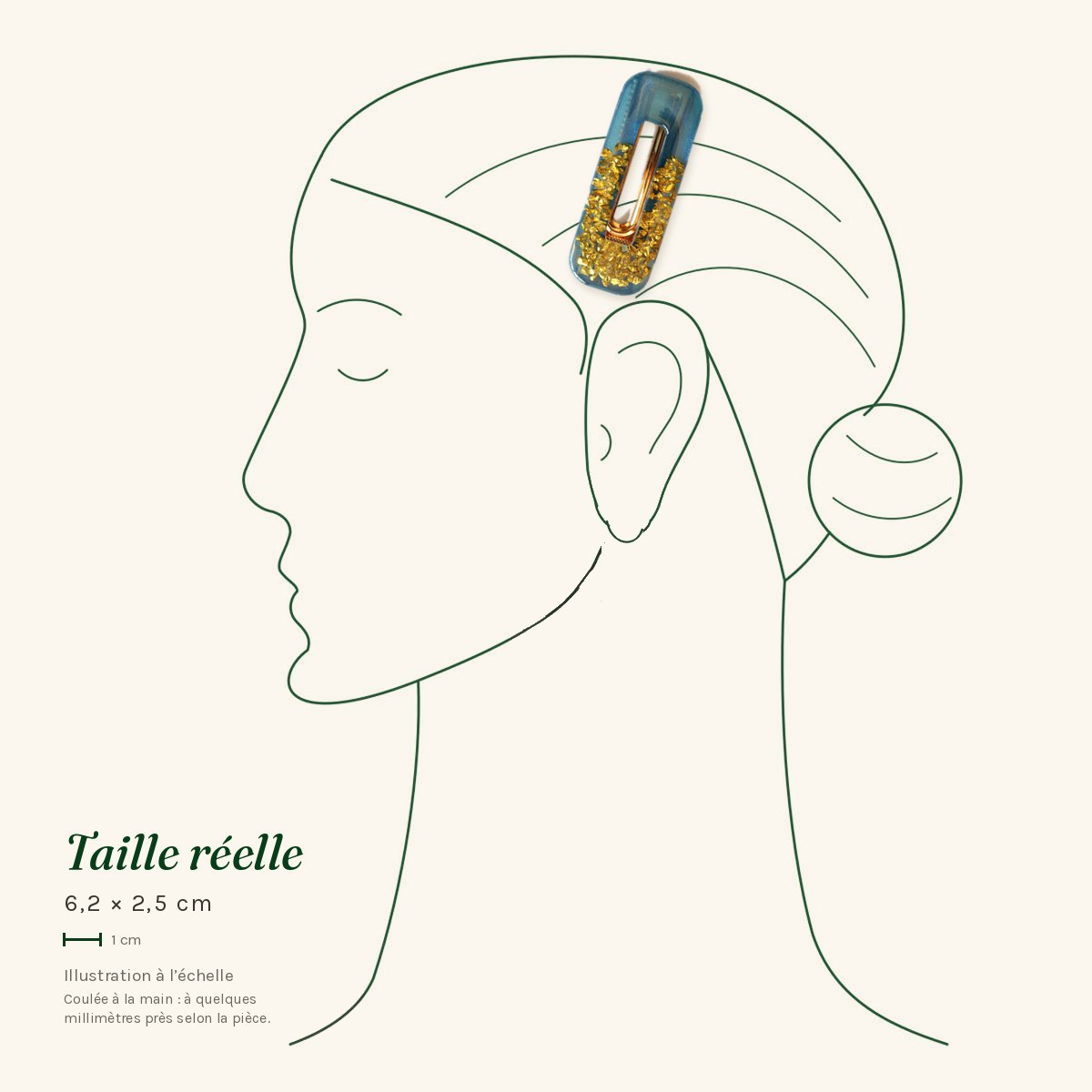 Georgette · Rectangle bleu et feuille d'or – Image 3