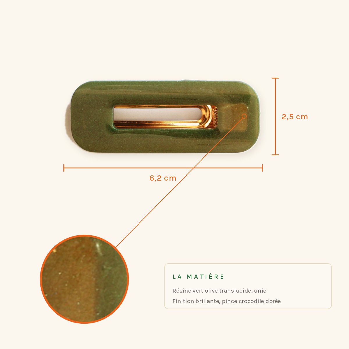 Georgette · Rectangle olive – Image 2