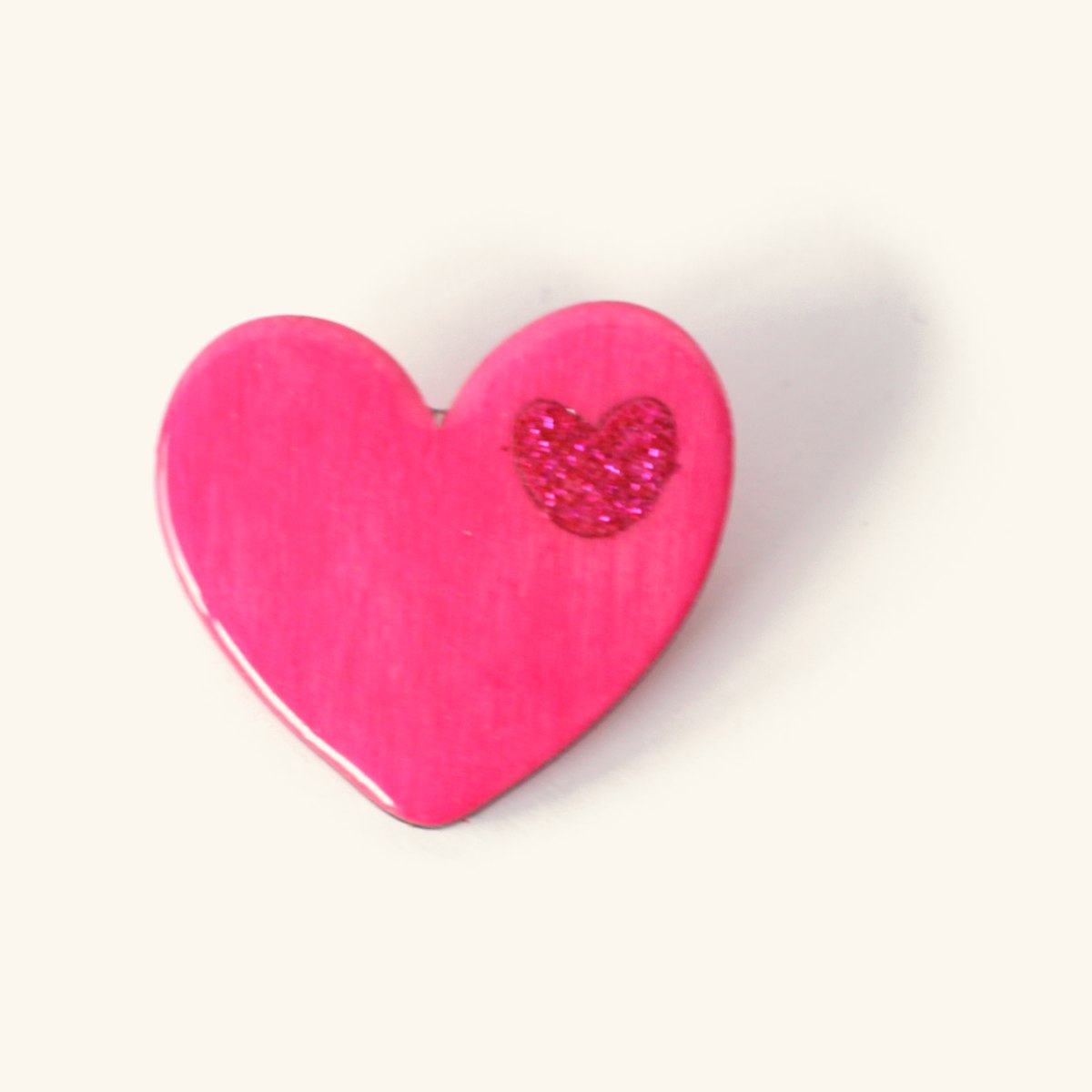 Annette · Cœur fuchsia pailleté