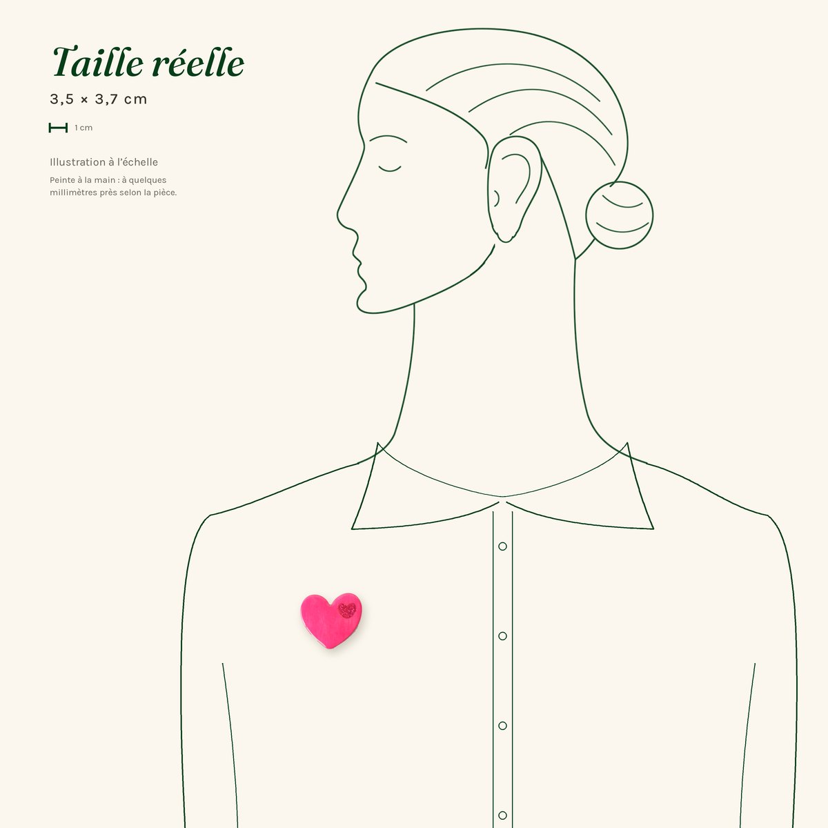 Annette · Cœur fuchsia pailleté – Image 3