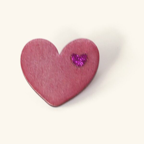 Annette · Cœur mauve pailleté
