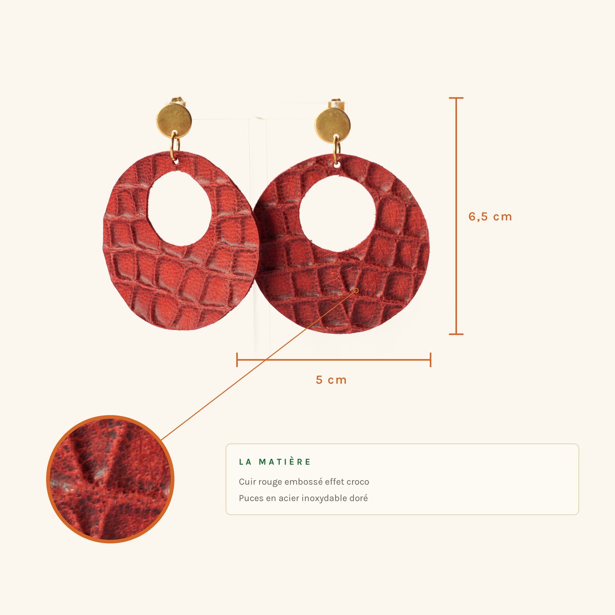 Rolande · Créole croco rouge – Image 2