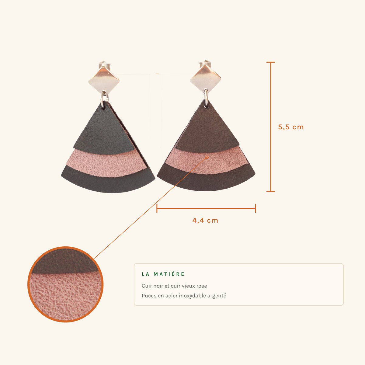 Colette · Éventail noir et vieux rose – Image 2