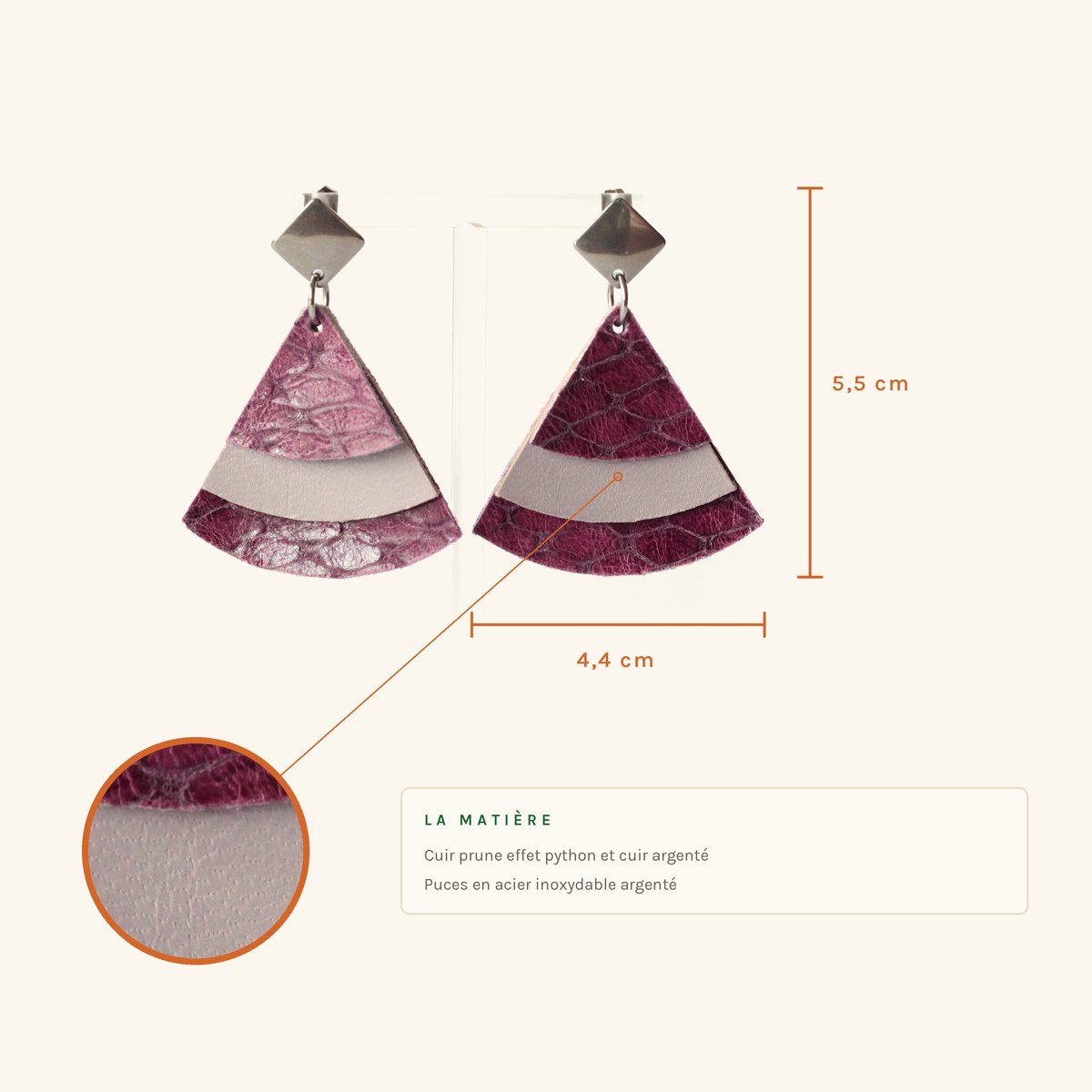 Colette · Éventail prune python – Image 2