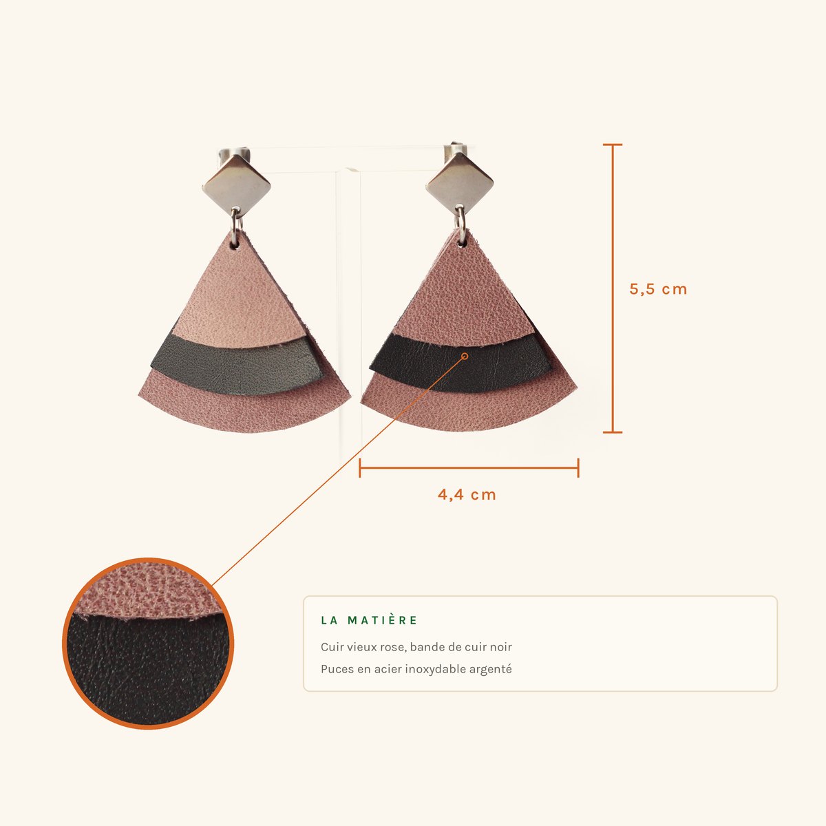 Colette · Éventail vieux rose et noir – Image 2
