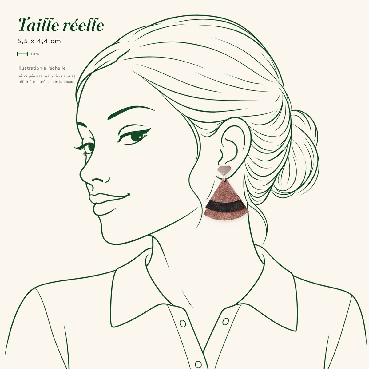 Colette · Éventail vieux rose et noir – Image 3