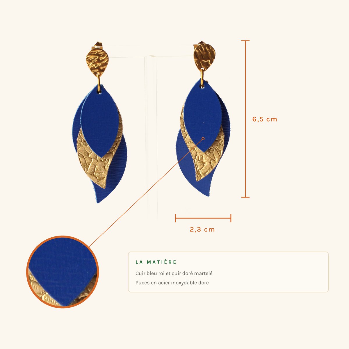 Joséphine · Feuille bleu roi et or – Image 2
