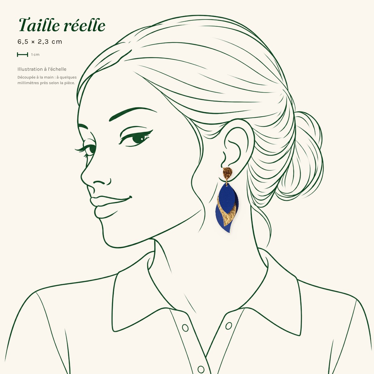 Joséphine · Feuille bleu roi et or – Image 3