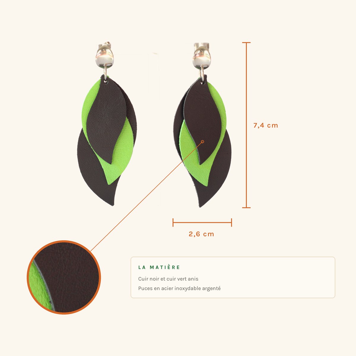 Joséphine · Feuille vert anis et noir – Image 2