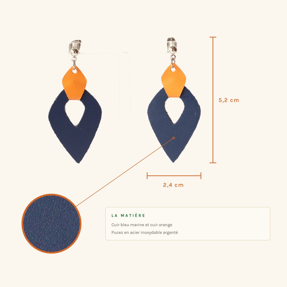 Viviane · Flamme bleu marine et orange – Image 2