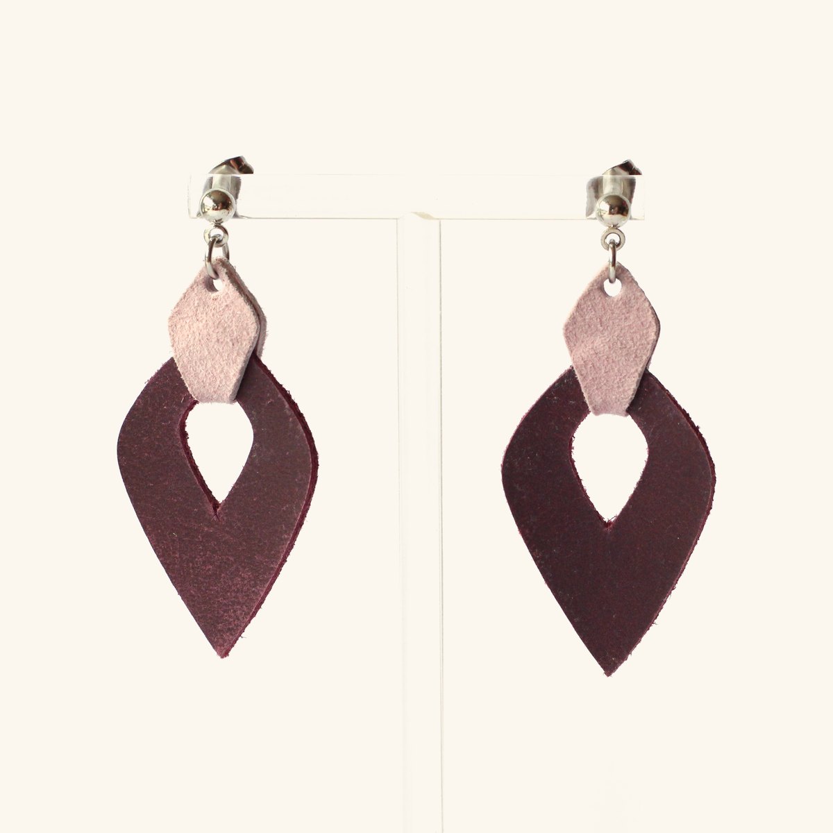 Viviane · Flamme prune et rose poudré