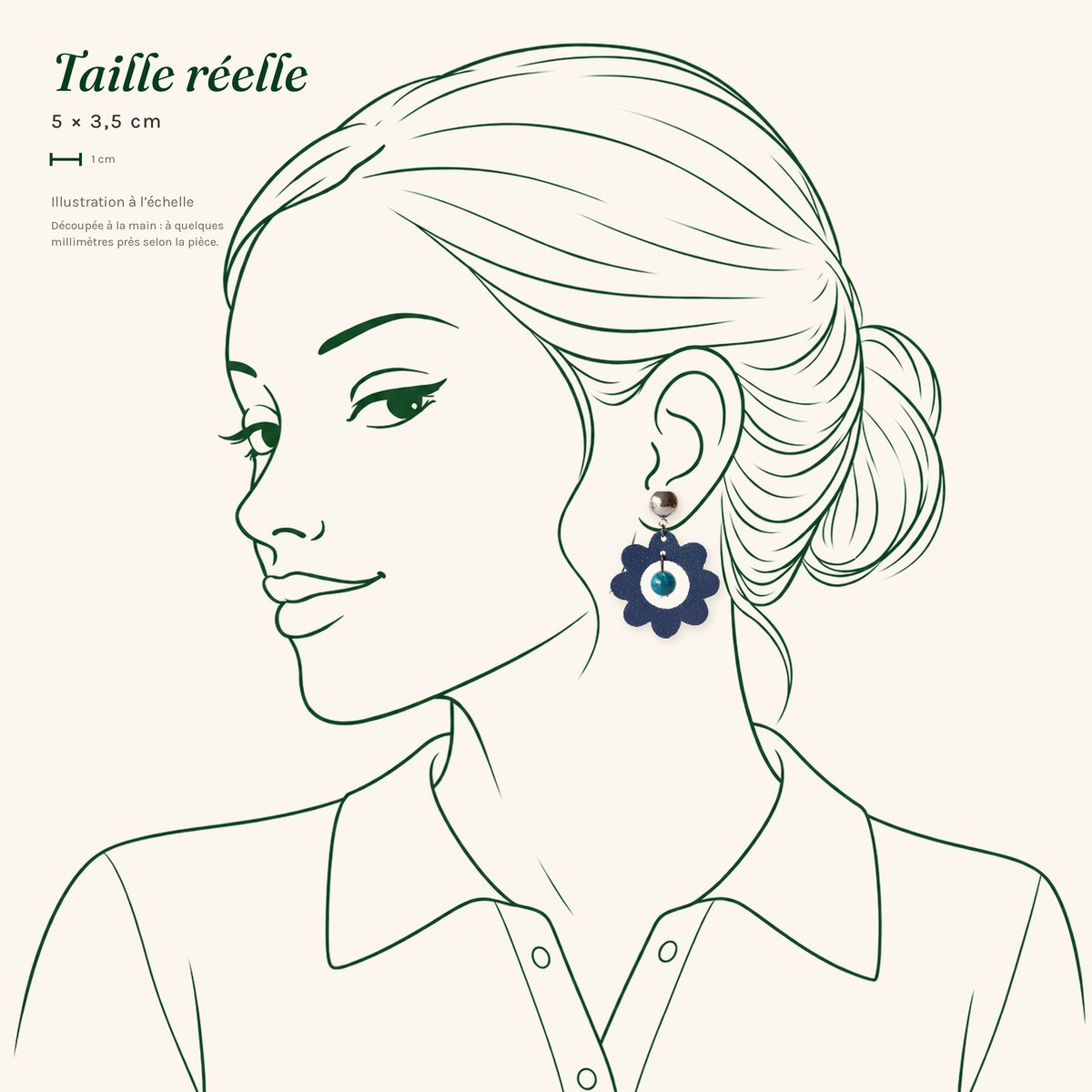 Clémence · Fleur bleu marine et apatite – Image 3