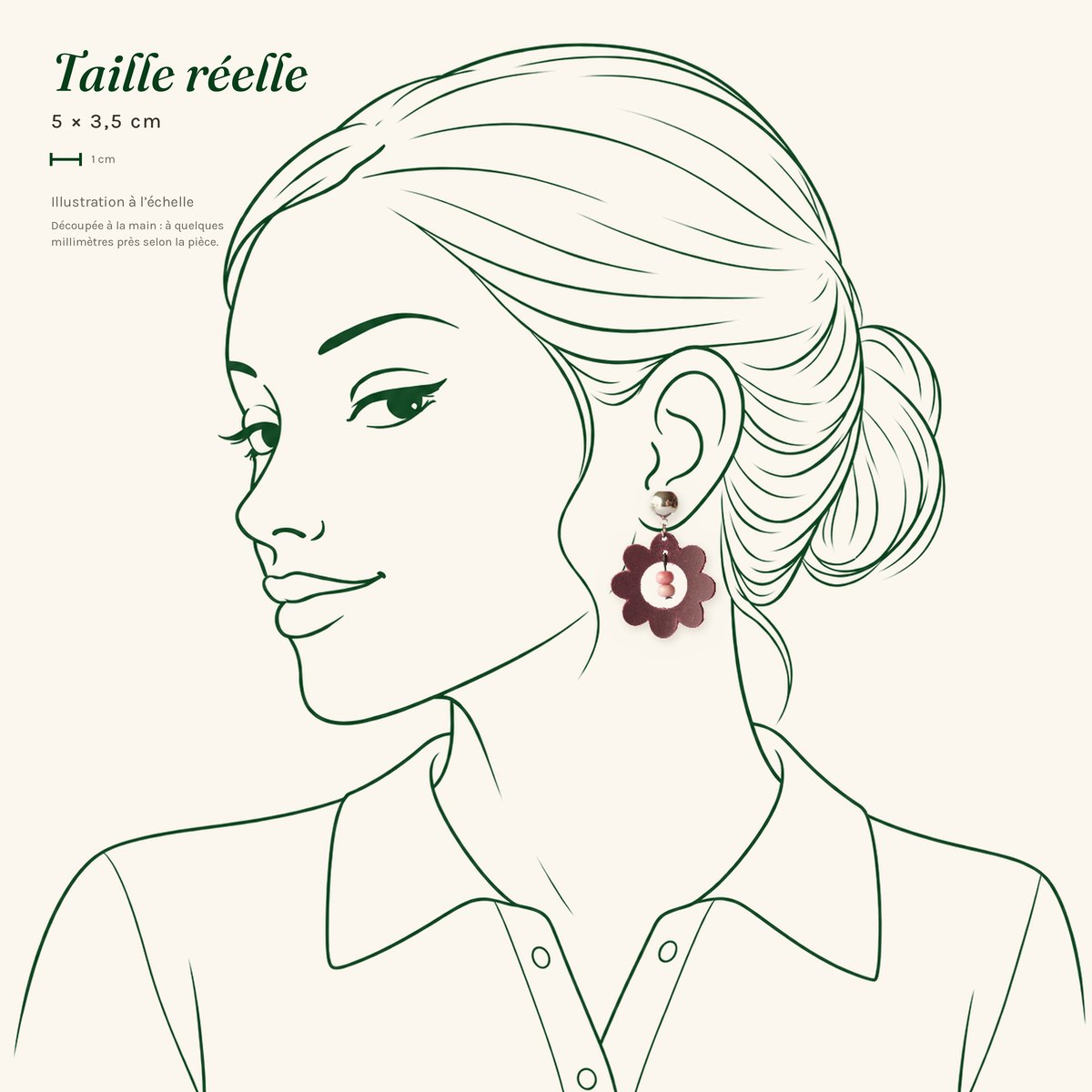 Clémence · Fleur bordeaux et rhodonite – Image 3