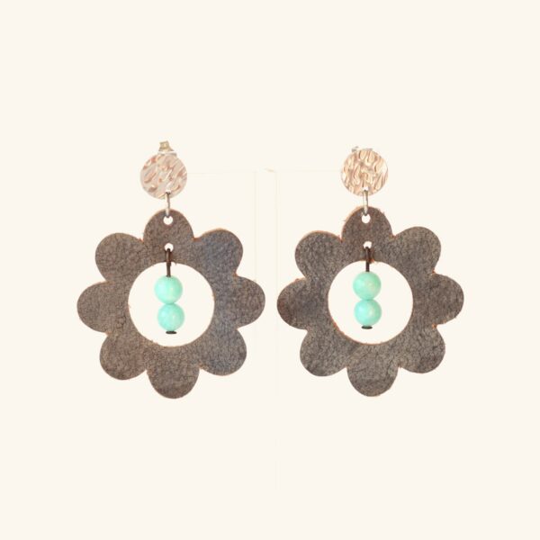 Clémence · Fleur bronze et amazonite