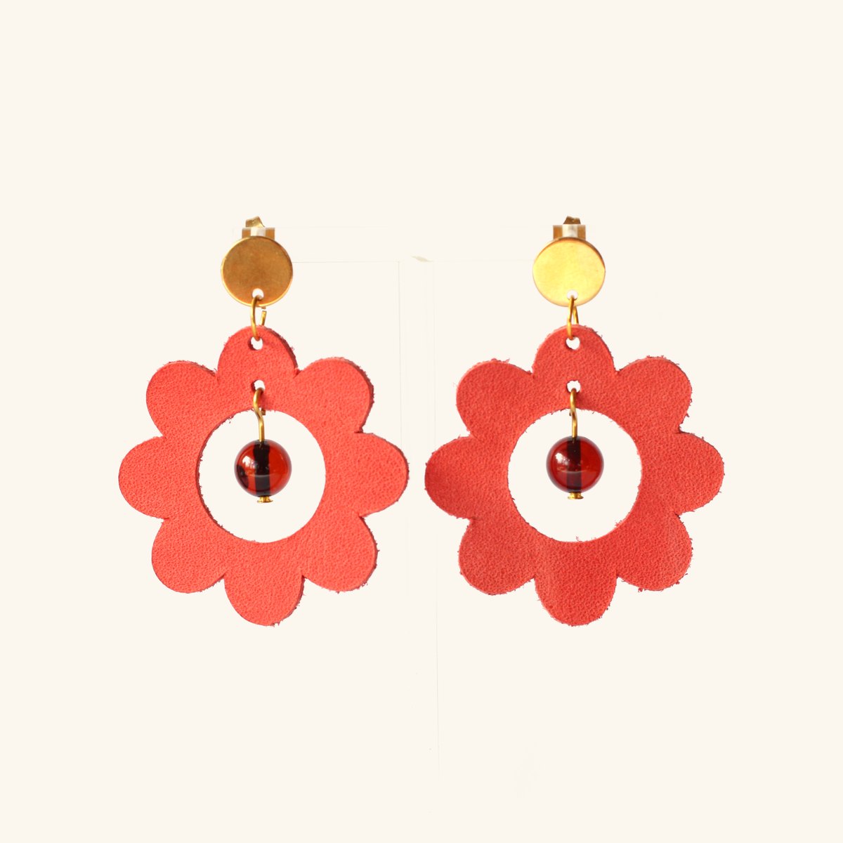 Clémence · Fleur corail et ambre