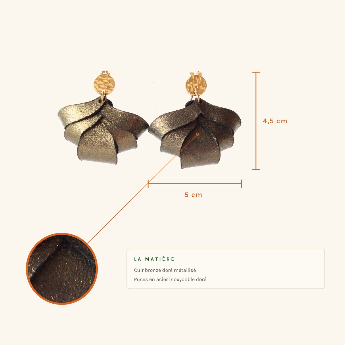 Irène · Fleur plissée bronze – Image 2
