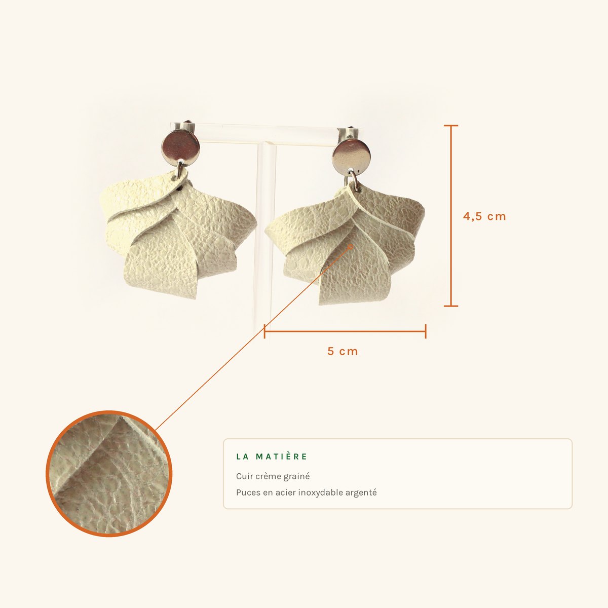 Irène · Fleur plissée crème – Image 2