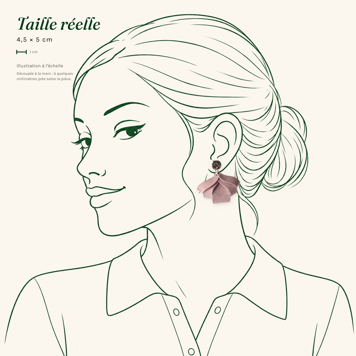 Irène · Fleur plissée vieux rose – Image 3