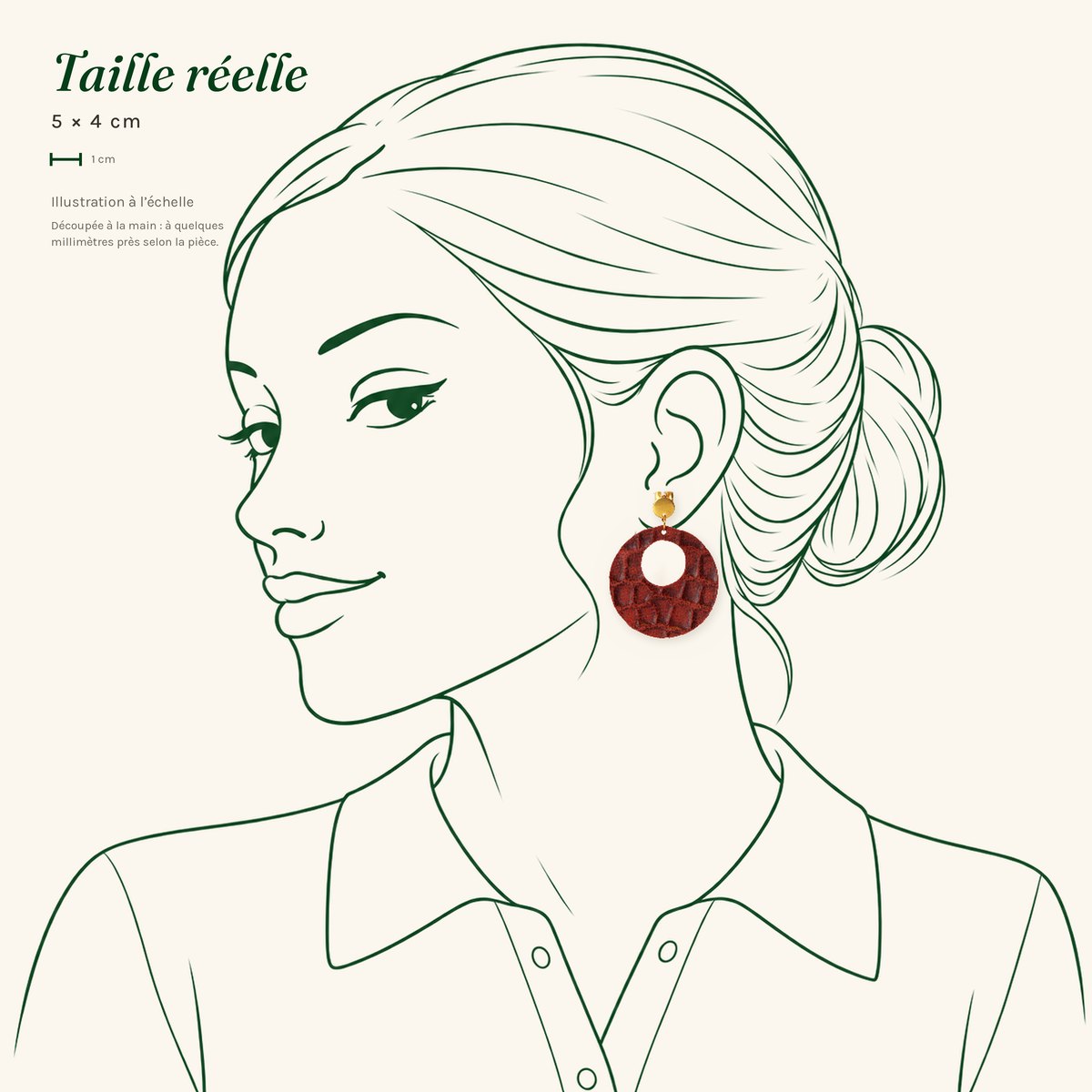 Rolande · Petite créole croco rouge – Image 3