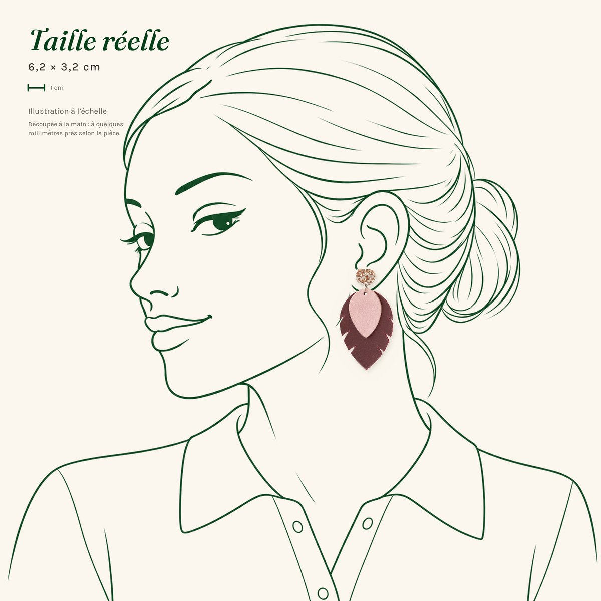 Léontine · Plume bordeaux et rose – Image 3