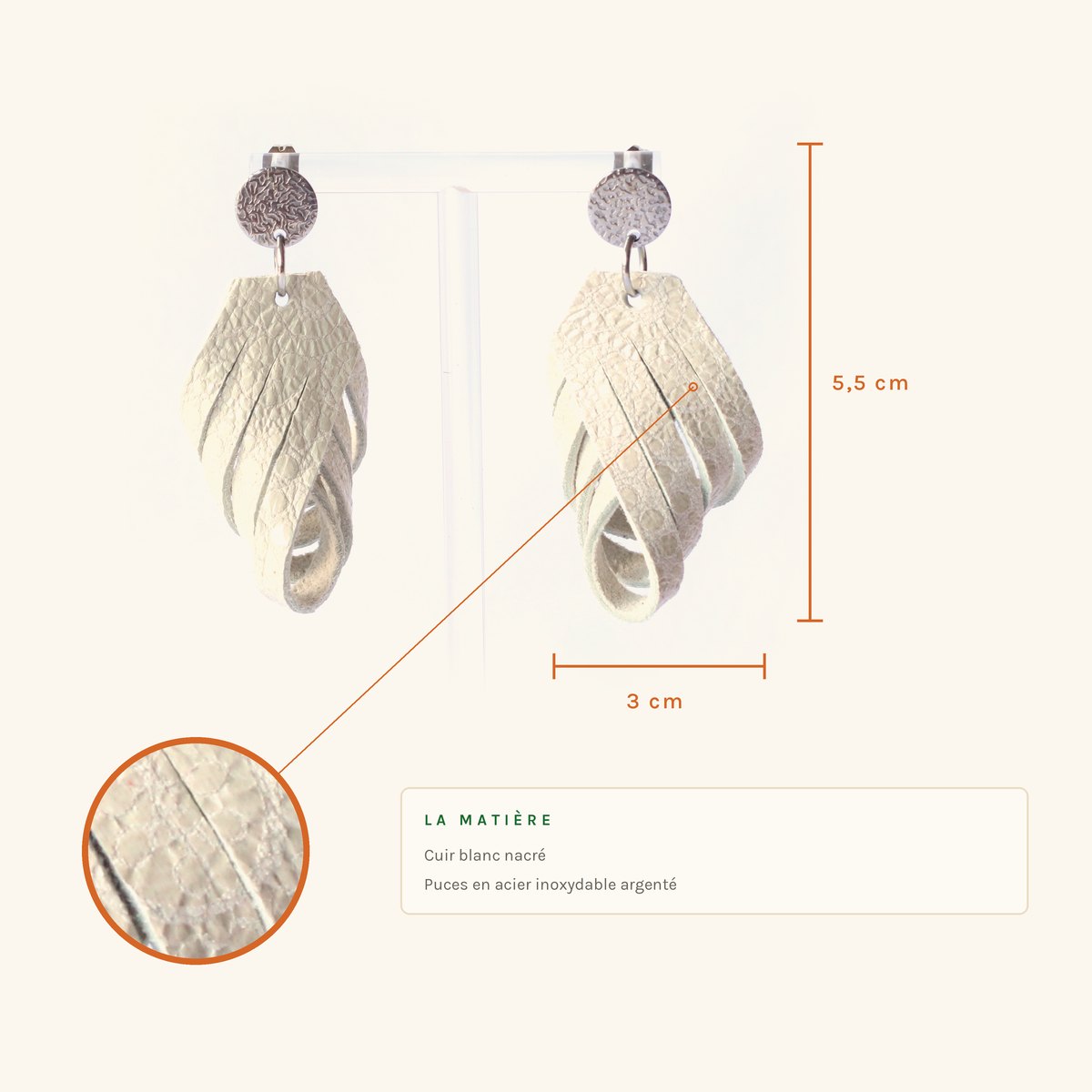 Adèle · Torsade blanc nacré – Image 2