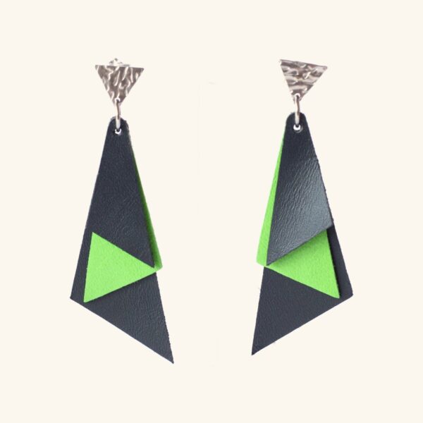 Paule · Triangle noir et vert anis